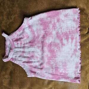 Wonder Nation Pink Tie-Dye Ribbed Tank Top Size S